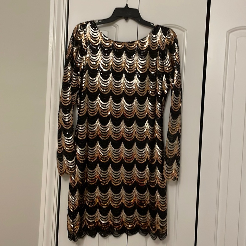 Black / gold sequin dress NYE long sleeve Charlotte Russe